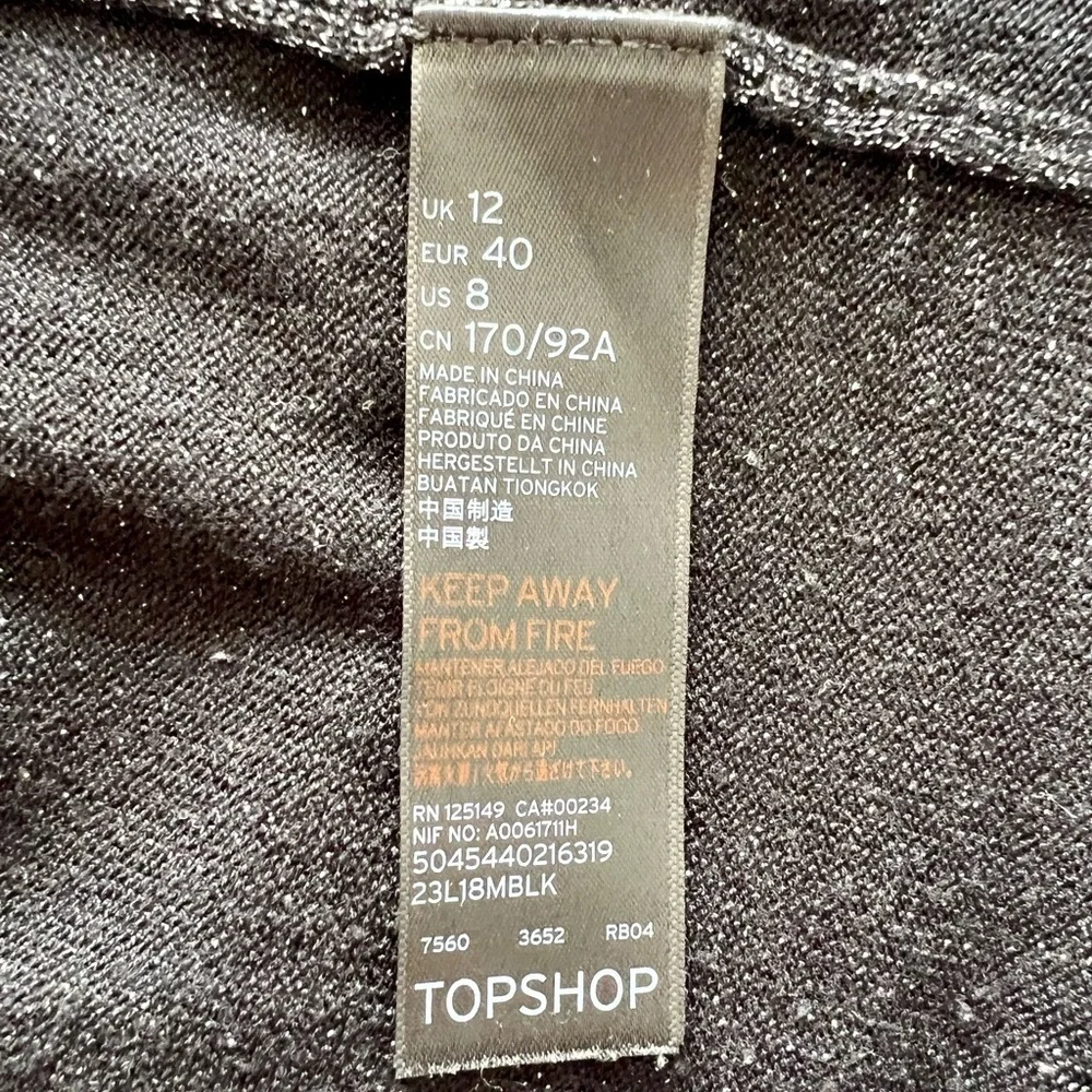 EUC Topshop Cross Back Longline Metallic Sweater Size 8